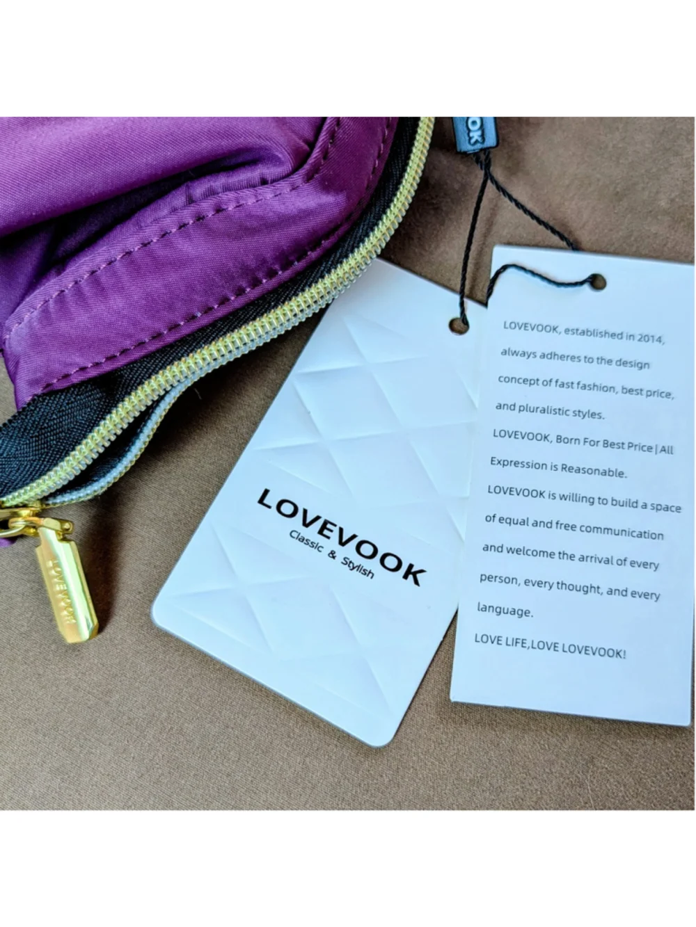 LOVEVOOK Purple Travel Laptop Bag Diaper Bag Backpack NWT USB Port Multi Pockets